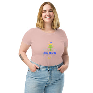 Women’s fitted t-shirt- The Beach My Happy Place