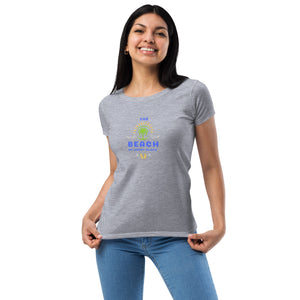 Women’s fitted t-shirt- The Beach My Happy Place