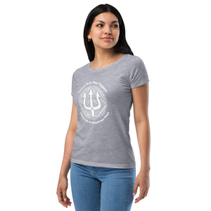 Women’s fitted t-shirt -White Print-Forever GO Where Life and Happiness Meet