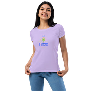 Women’s fitted t-shirt- The Beach My Happy Place
