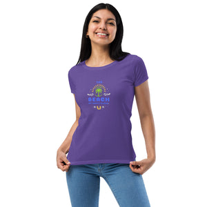 Women’s fitted t-shirt- The Beach My Happy Place