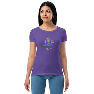 Women’s fitted t-shirt- The Beach My Happy Place