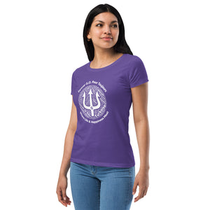 Women’s fitted t-shirt -White Print-Forever GO Where Life and Happiness Meet