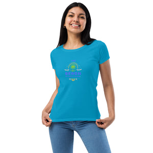 Women’s fitted t-shirt- The Beach My Happy Place