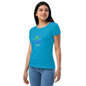 Women’s fitted t-shirt- The Beach My Happy Place